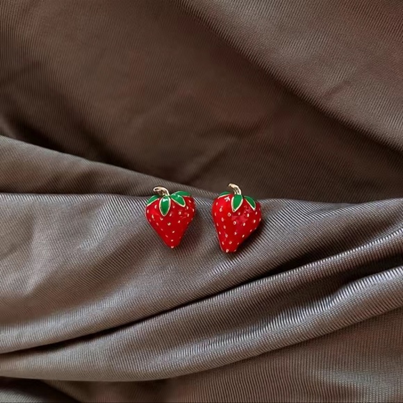 NWT Strawberry Earrings - Picture 3 of 4